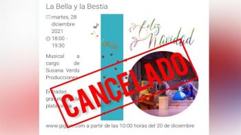 Por causas ajenas al Ayuntamiento, el musical "La Bella y la Bestia" no se realizará