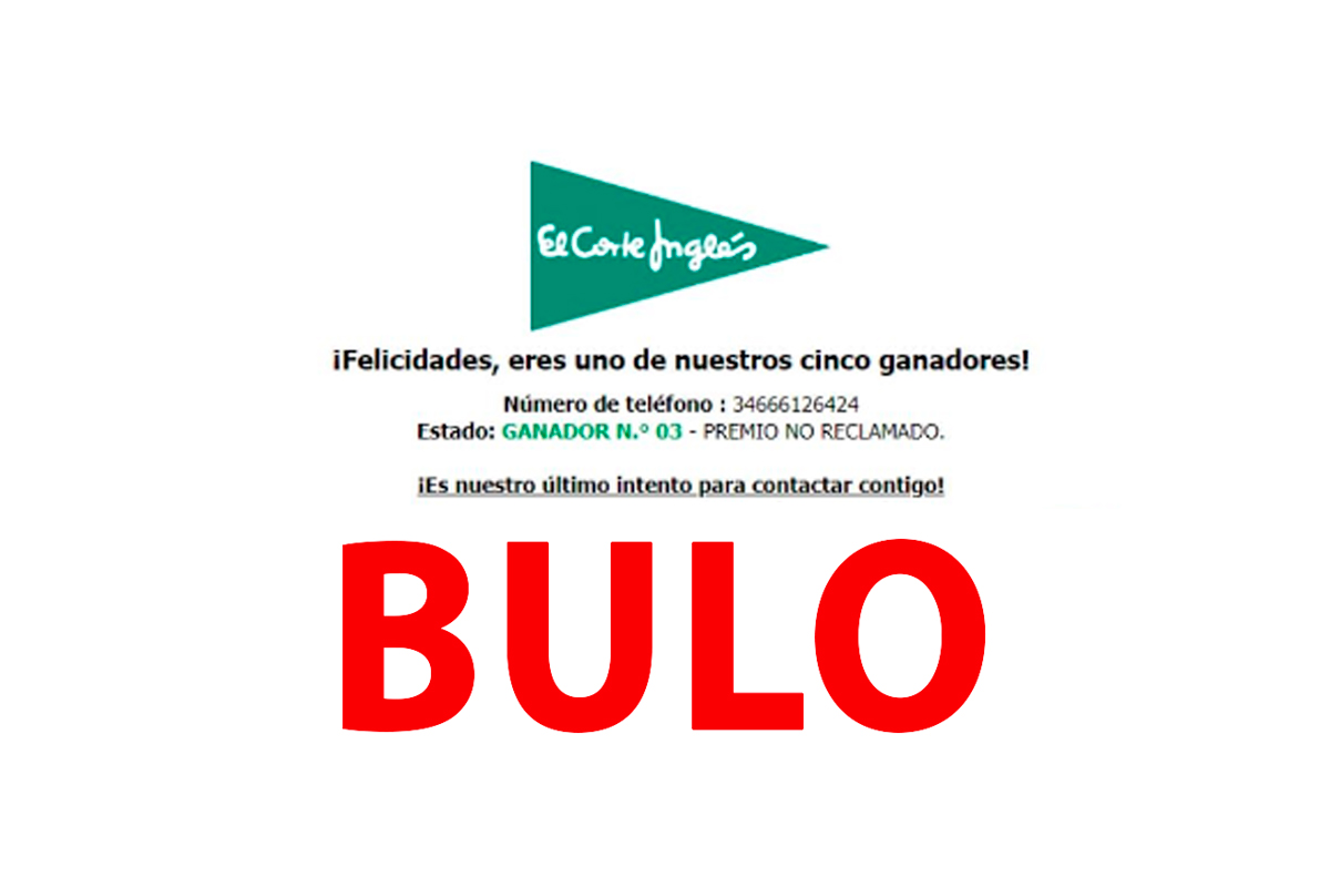Este intento de 'phishing' afirma que somos uno de los ganadores de un regalo a elegir