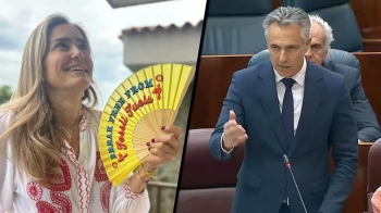 Carlos Novillo estalla ante una foto de la ministra Sara Aagesen con unos abanicos promocionando las renovables