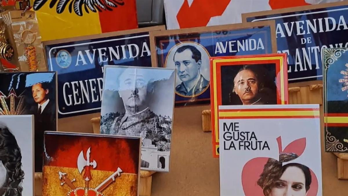 Más Madrid-Izquierda Unida denuncia la llegada de la venta de material y simbología franquista 
