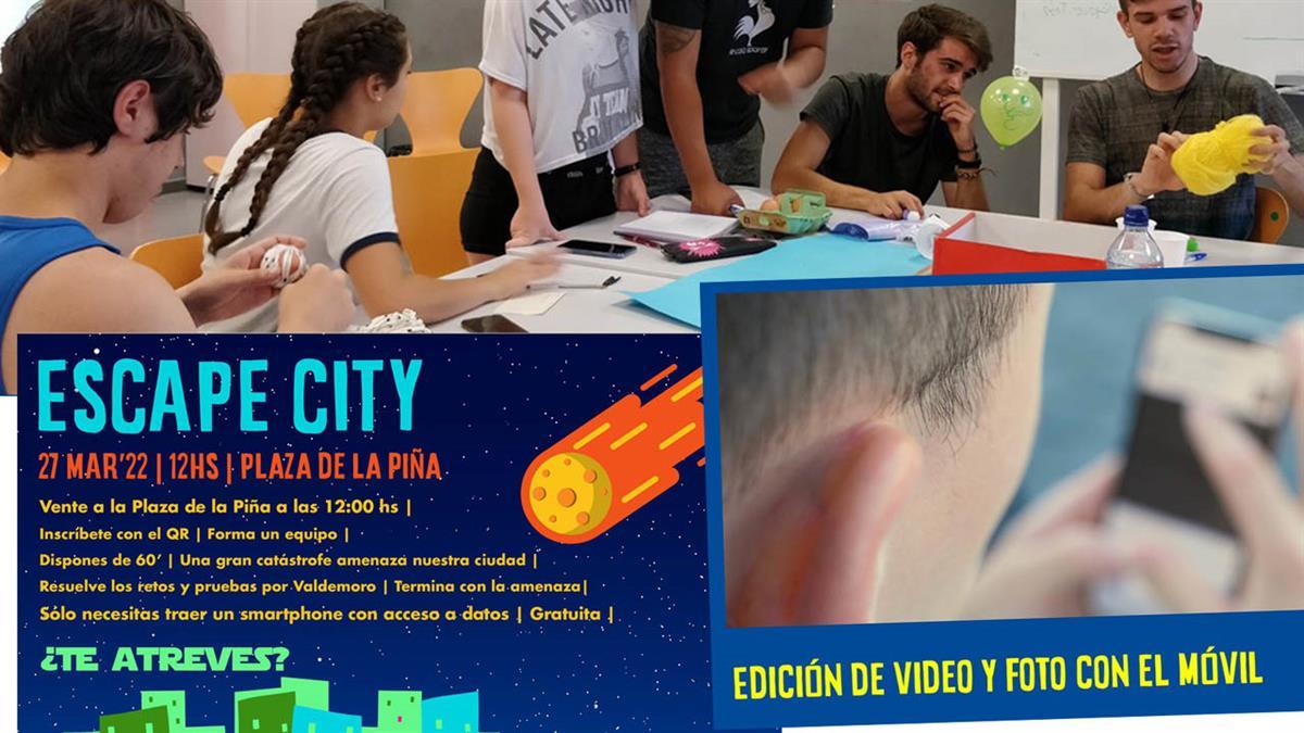 Imparte un curso de pre-monitor de tiempo libre, un taller de Edición de fotos y vídeo con móvil y una Escape city