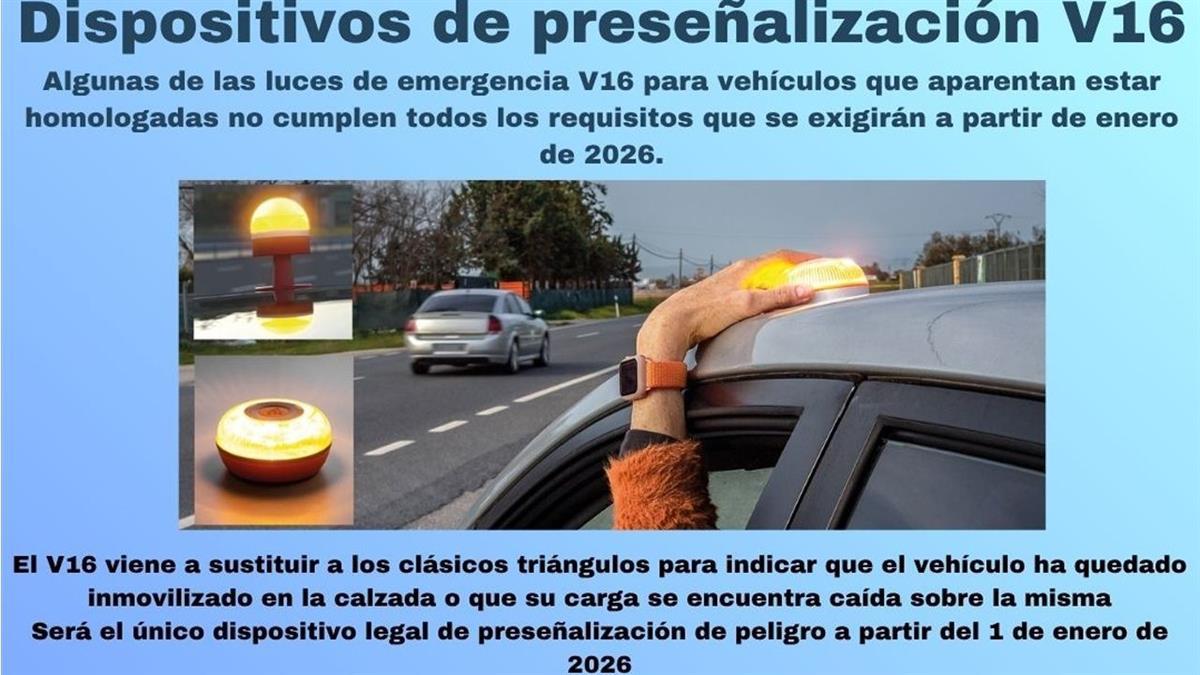 El Ayuntamiento lanza una campaña informativa ante la obligatoriedad en 2026 de llevar las nuevas luces V16 homologadas