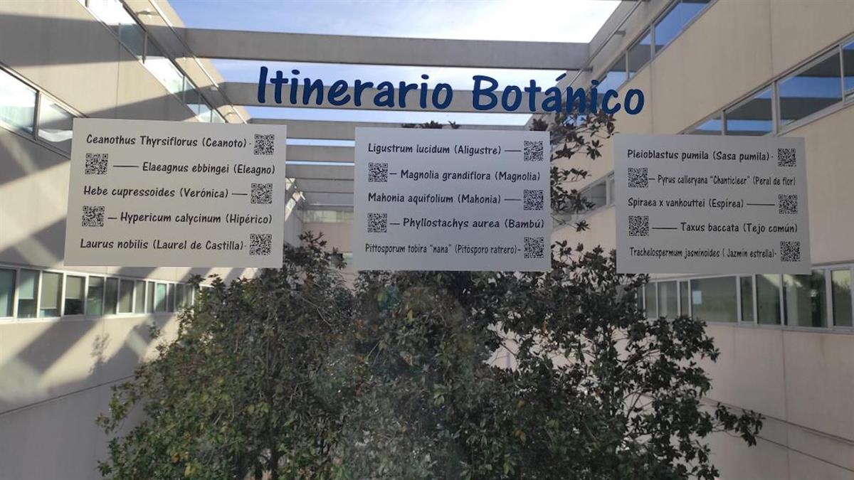 Se han instalado paneles informativos sobre la vegetación que crece en los jardines interiores del centro hospitalario
