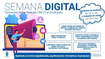 Del 21 al 25 de junio vuelve la formación online gratuita municipal con la ‘Semana Digital’

