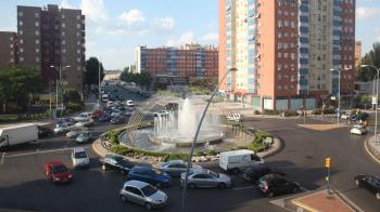 La rotonda de la calle Leganés con avenida de la Hispanidad se verá afectada por las obras del Canal de Isabel II