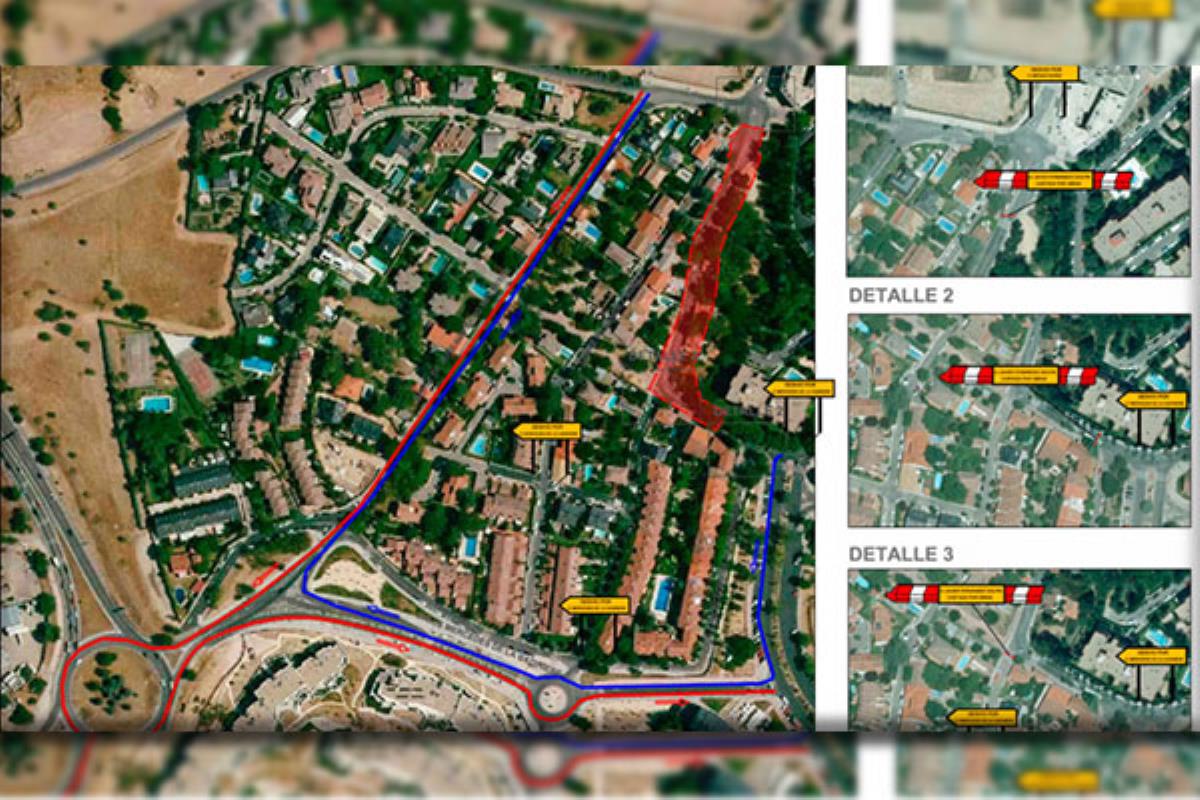 Se ha cortado el tráfico en la calle para mejorar el acceso al centro de Pozuelo y la seguridad vial