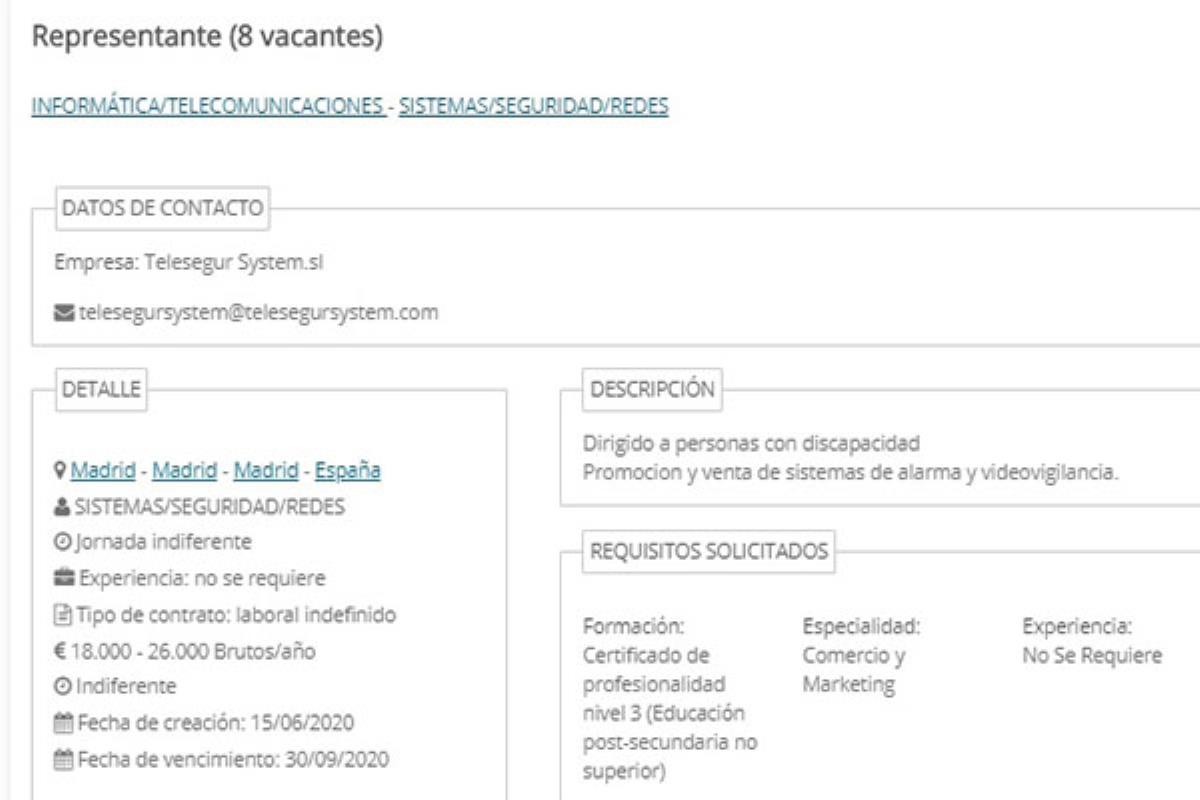 También tiene cuatro vacantes para técnicos de alarmas