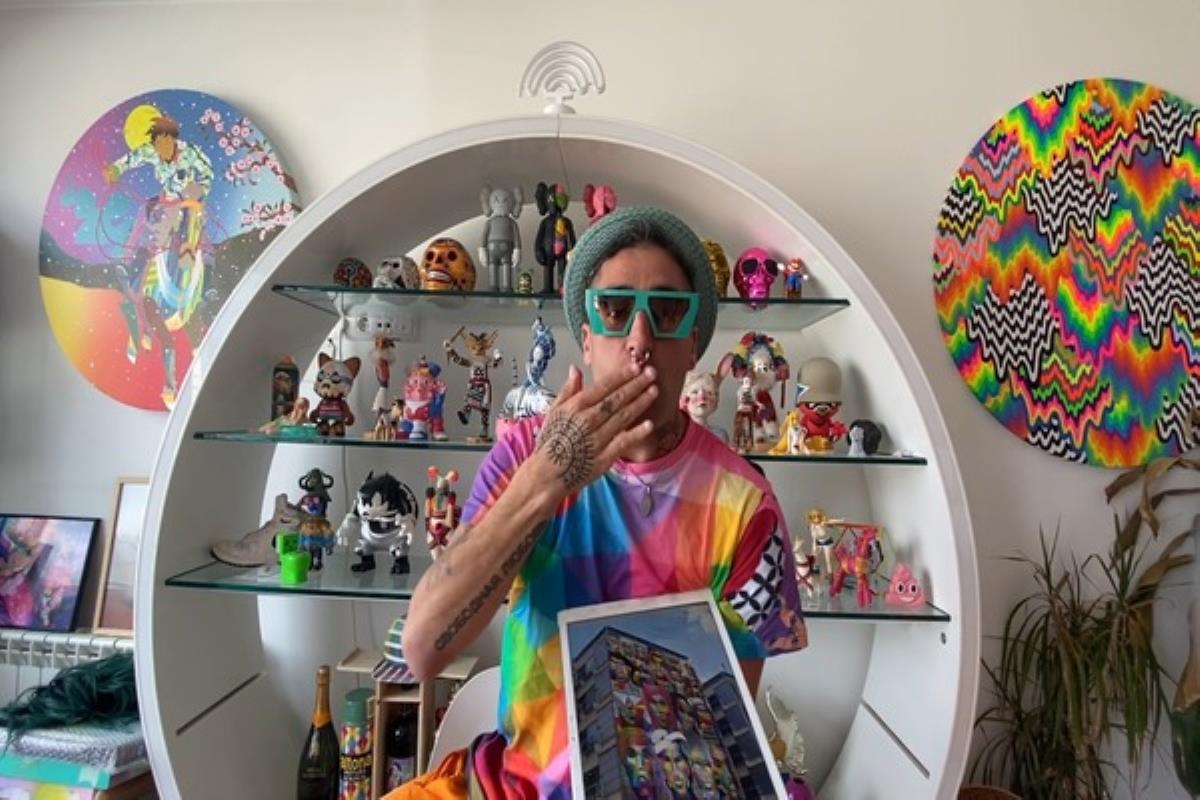 Okuda San Miguel se suma a #FuenlaDesdeCasa y nos muestra el boceto del mural