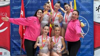 El equipo lo integran Alba, Elsa, Martina, Olivia y Uma, cinco gimnastas federadas de entre 10 y 11 años