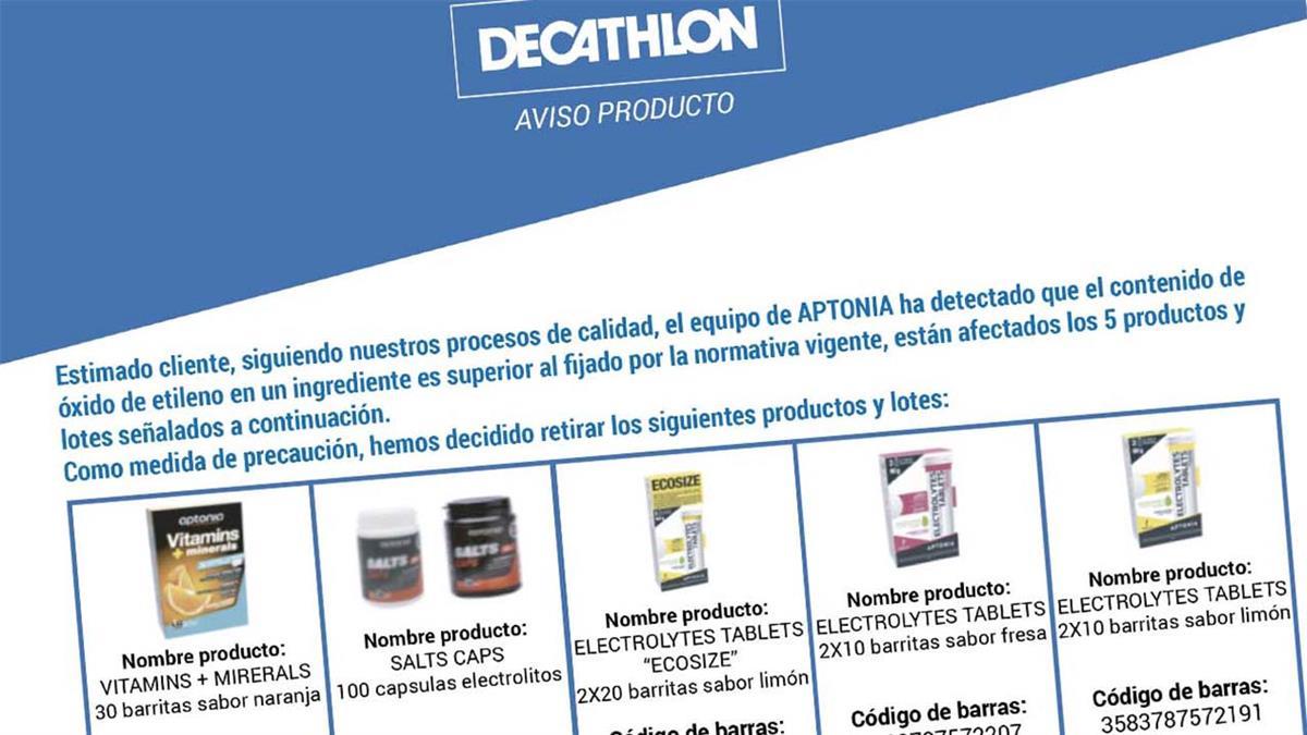 Se retiran 5 cápsulas y barritas energéticas