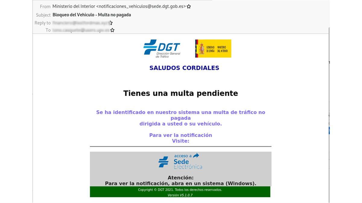 Con la excusa de una multa no pagada, instalan malware en tu dispositivo