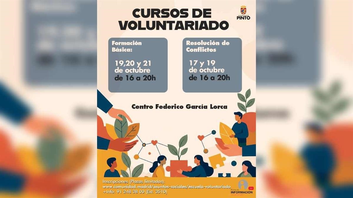 Las sesiones abordarán las bases del voluntariado y la resolución de conflictos y se impartirán en el Centro Federico García Lorca