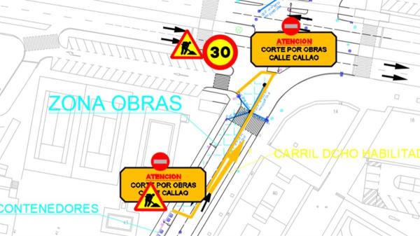 Las obras del Plan Sanea se extienden por la calle Callao