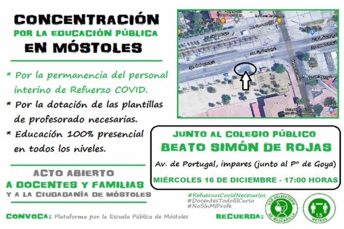 Por la dotación del profesorado necesario y el mantenimiento del personal interino de refuerzo por la COVID-19