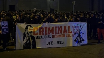 La Policía Nacional interviene en la protesta frente el Ministerio de Transportes 