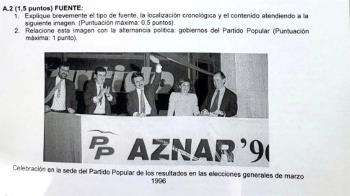 POLÉMICA EN LA EvAU: El examen de Historia de Madrid pregunta por la victoria del PP en el 96
