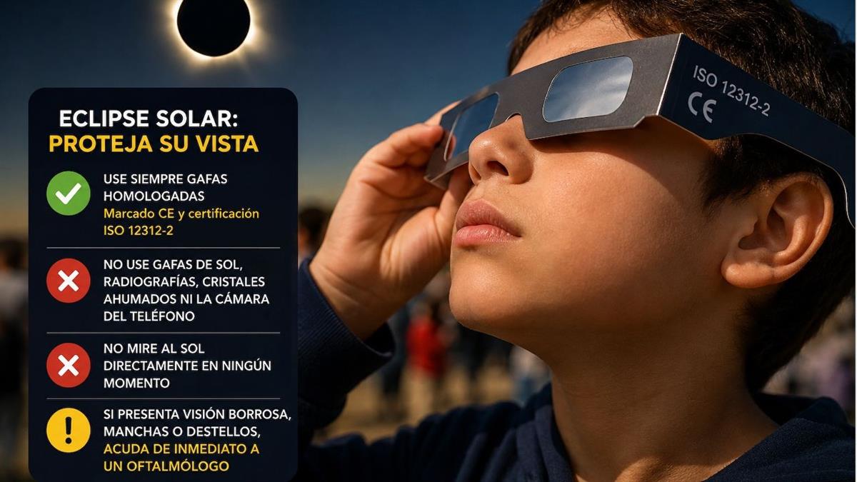 El oftalmólogo del Hospital Universitario de Fuenlabrada, Héctor Fernández, nos resuelve todas las dudas respecto al eclipse solar del próximo 12 de agosto