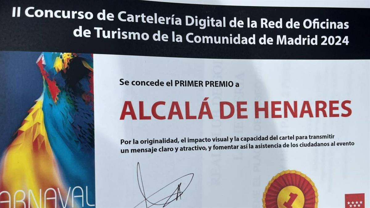 Ha recibido el primer premio del II Concurso de Cartelería Digital de la Red de Oficinas de Turismo de la Comunidad de Madrid 2024
