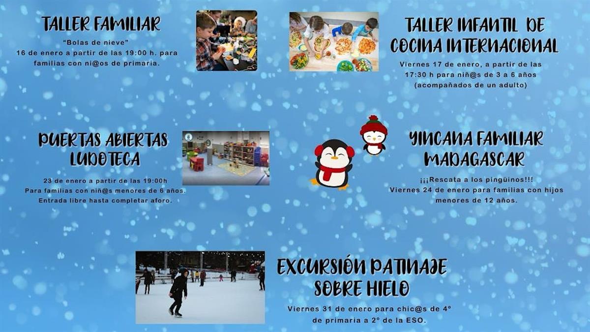 Durante el mes de enero se han programado actividades como talleres o excursiones