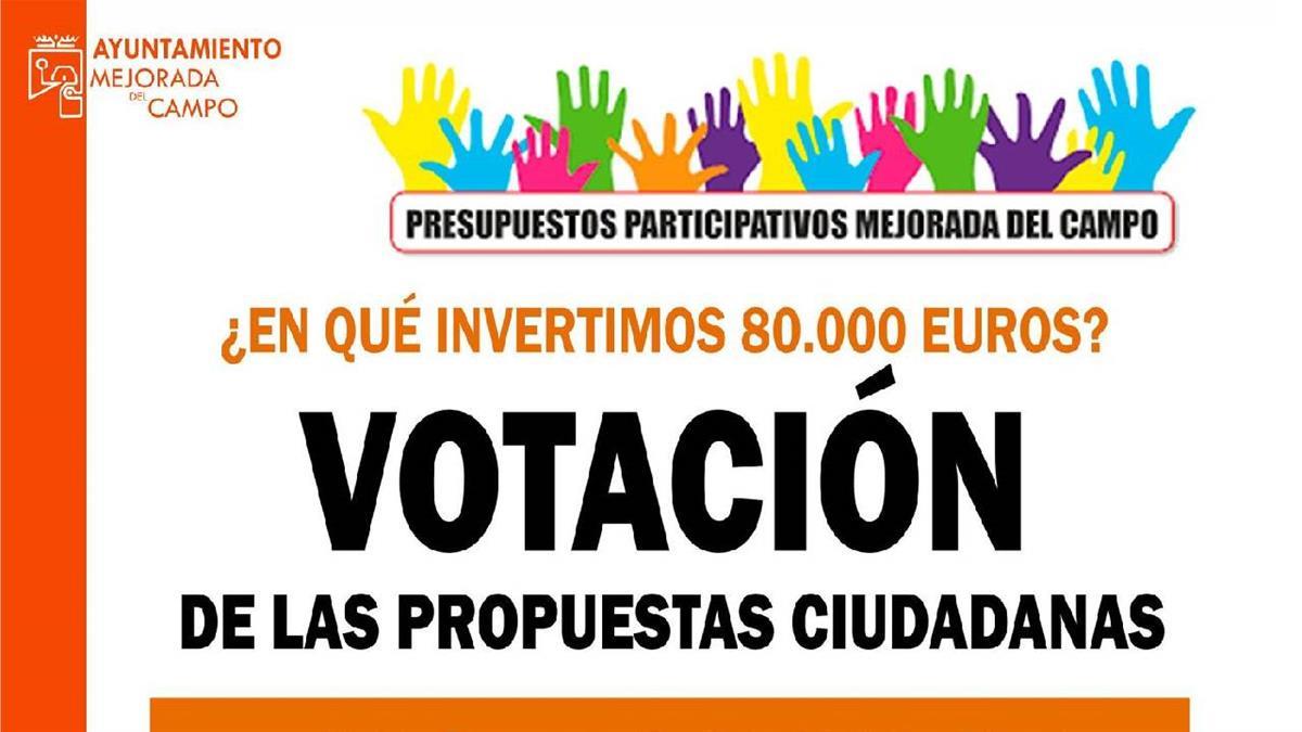 El Ayuntamiento de Mejorada del Campo destina 80.000€ y son los vecinos quienes deciden dónde y cómo gastarlo