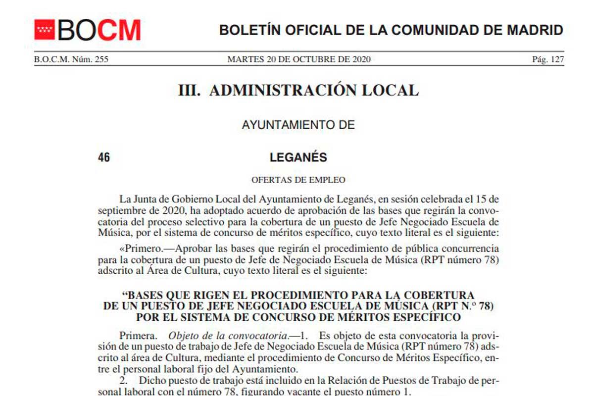La oferta, anunciada en el BOCM desde el martes 20 de octubre, permitirá reforzar la plantilla