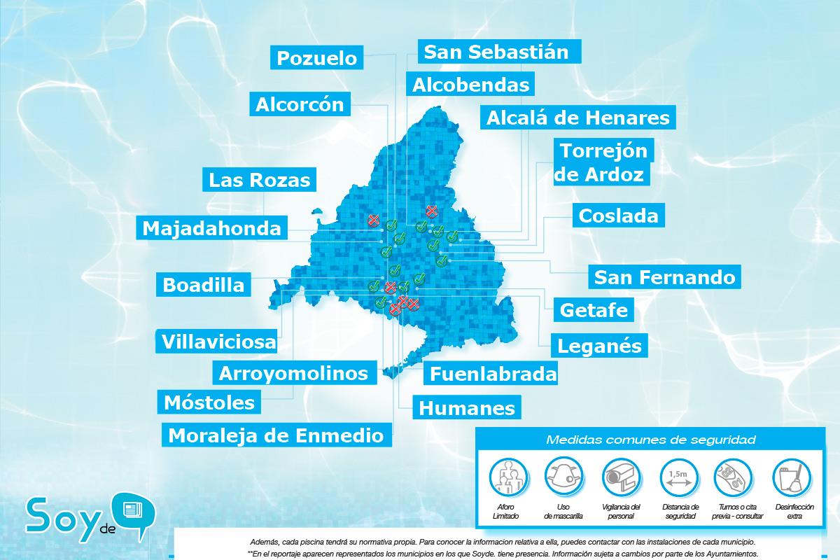 Estas son las piscinas municipales que abren en la región y sus números de teléfono para pedir cita previa