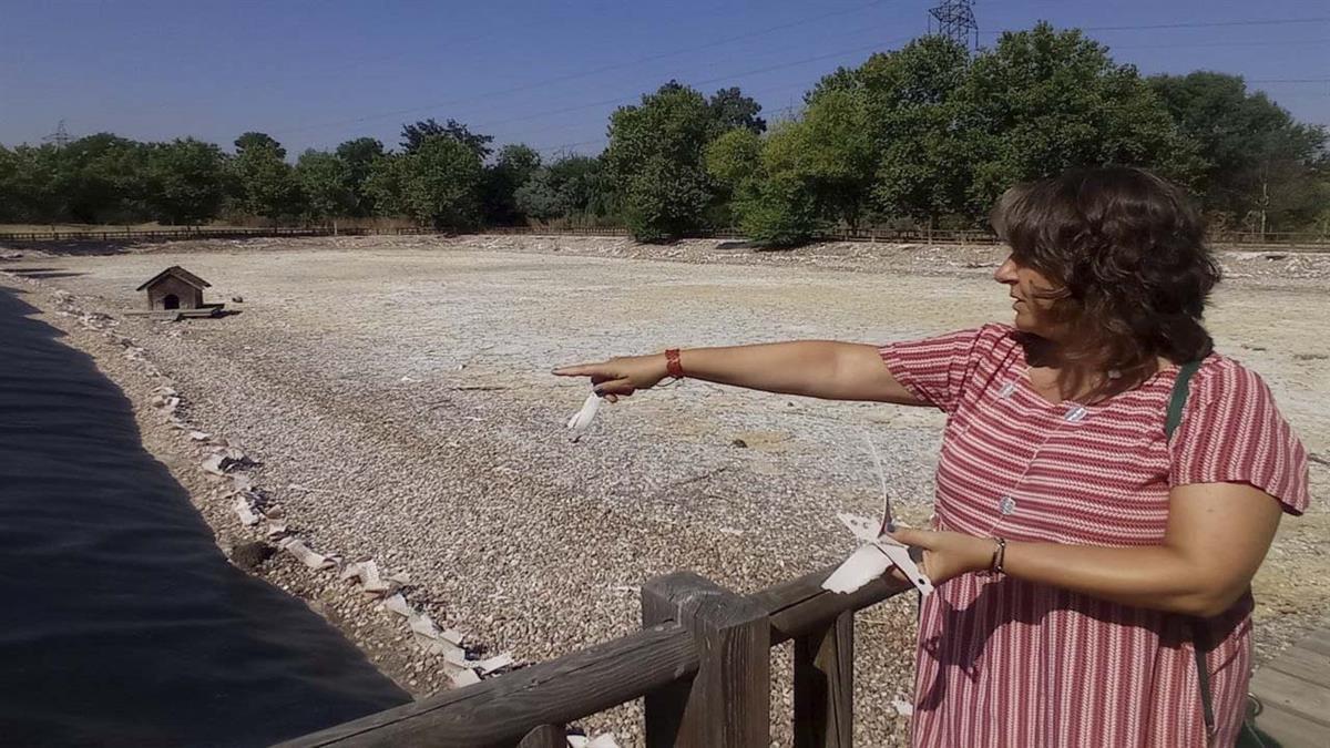 La concejala, Patricia Cabal, tras recibir varias quejas de vecinos por la situación de abandono del parque