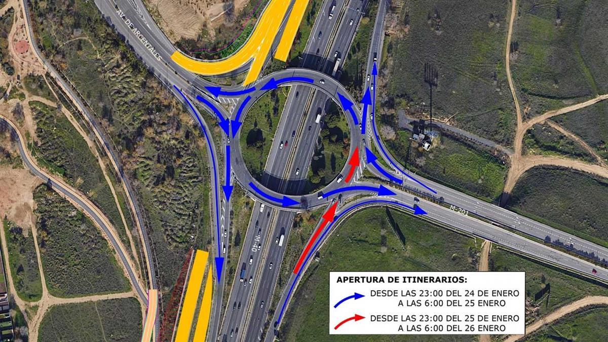 Estaba cerrada desde mediados de noviembre por las obras de conexión de la futura Ciudad del Deporte y el estadio Cívitas Metropolitano con la M-40, M-14 y M-21
