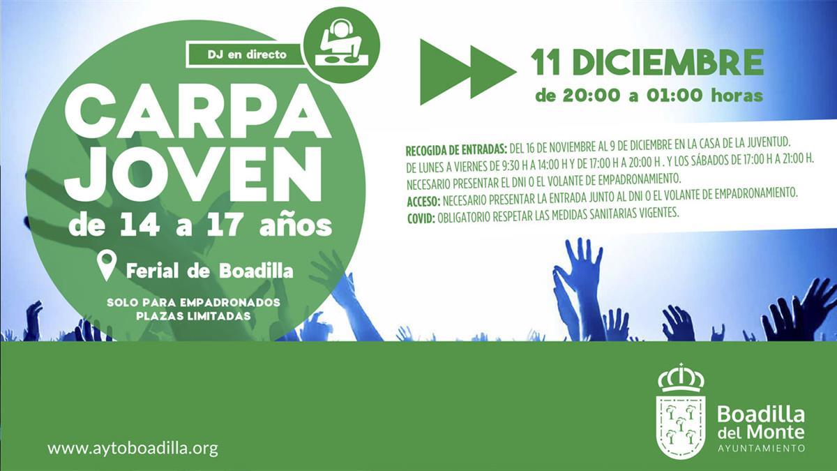 La actividad se desarrollará entre las 20:00 y la 1:00 horas