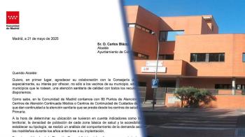 La Consejería de Sanidad de la Comunidad de Madrid lo ha confirmado en una carta 
