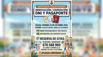 El próximo 23 de octubre llega a Moraleja una oficina móvil en la que se podrán realizar estas gestiones, previa solicitud de cita