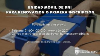 ¿Necesitas renovar el DNI? El 22 de mayo llega la unidad móvil a Humanes