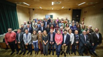 El secretario general de los socialistas de Leganés, Miguel Recuenco, ejerció de anfitrión 