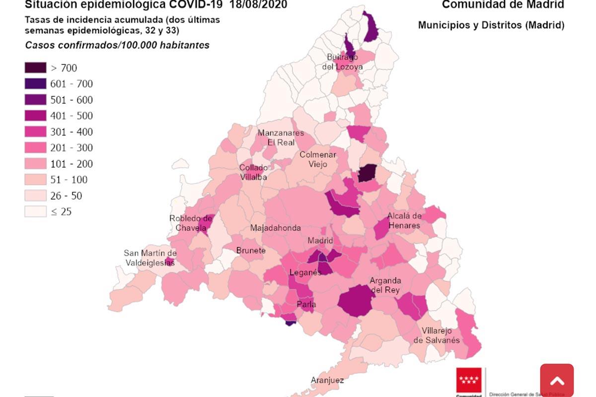 Dos de los brotes han sido detectados en la capital y los otros tres se localizan en los municipios de Pinto, Parla y Alcobendas