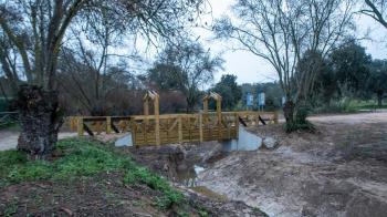 Las actuaciones se han centrado tanto en los estribos, como en la estructura de madera de la pasarela