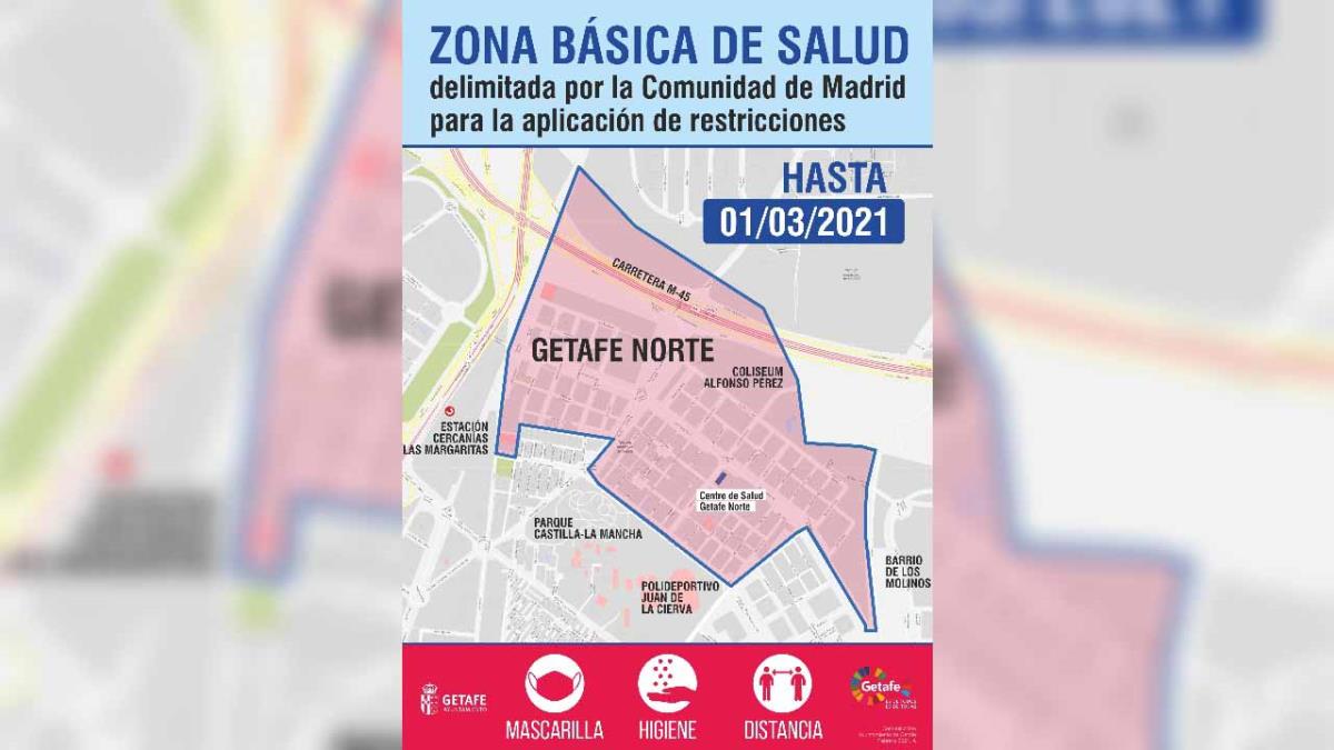 Siguen las restricciones sobre Getafe Norte, mientras que Las Ciudades sale del confinamiento perimetral el lunes