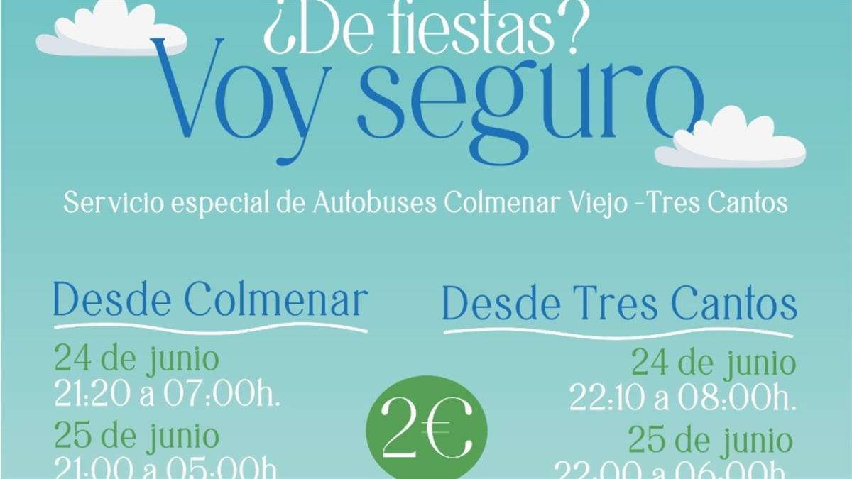 Los días 24 y 25 de junio se prestará un servicio especial para que los colmenareños disfruten de los festejos de la localidad vecina