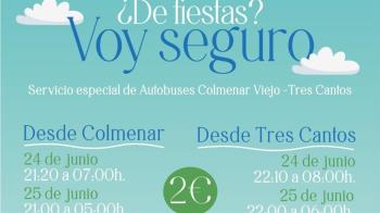 Los días 24 y 25 de junio se prestará un servicio especial para que los colmenareños disfruten de los festejos de la localidad vecina