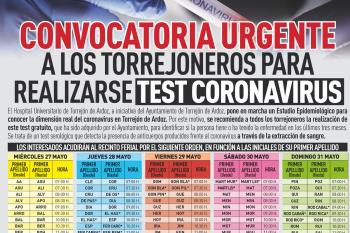 Lee toda la noticia 'Test masivos de Covid-19 a todo Torrejón'