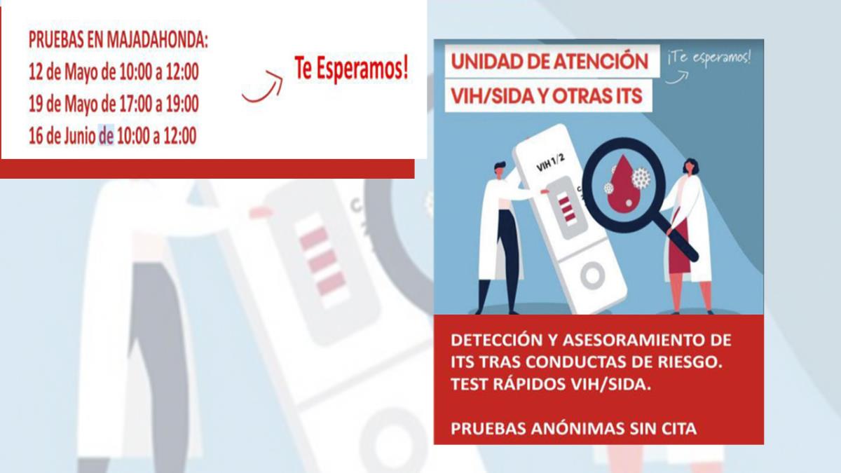 La Cruz Roja del municipio ofrecerá test de detección rápida de manera anónima y gratuita durante Mayo y junio