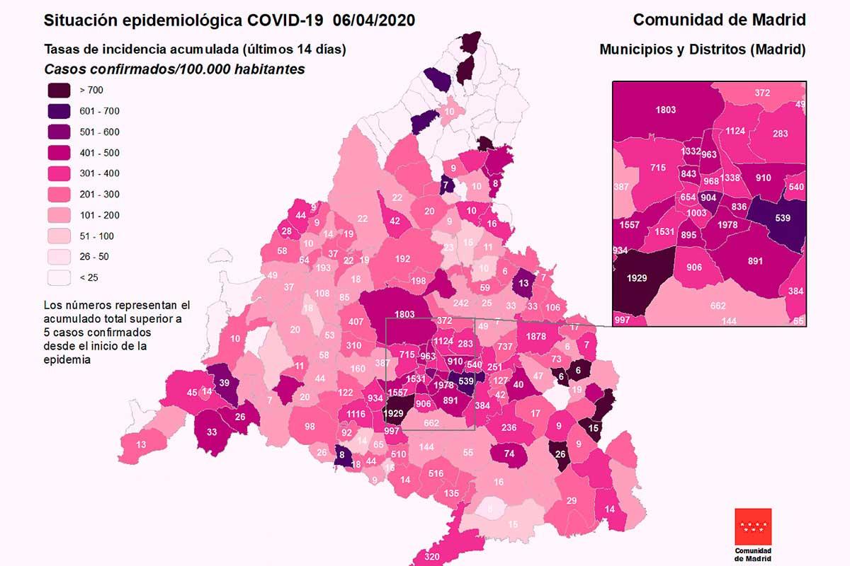 Son los datos de la situación epidemiológica publicados hoy por la Comunidad de Madrid
