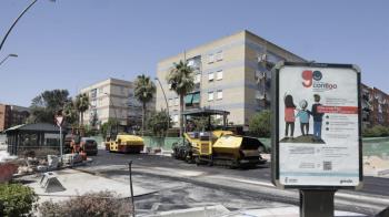 En la calle Aragón ya se ha concluido la impermeabilización y ahora se tiene que ejecutar una nueva escalera 