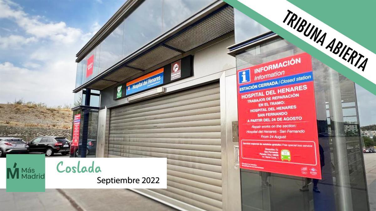 Desde el 24 de agosto la línea 7B de Metro Madrid vuelve a echar el cierre entre las estaciones de San Fernando de Henares y Hospital del Henares