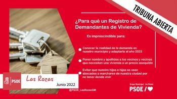 El PSOE de Las Rozas reclama en el pleno de mayo un Registro de Demandantes de Vivienda