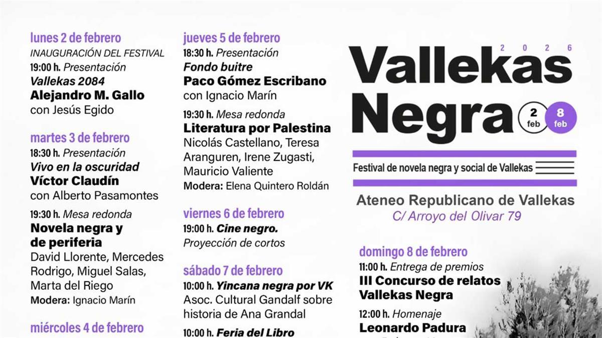 El certamen, que se celebrará del 2 al 8 de febrero en el Ateneo Republicano de Vallekas, combina literatura, memoria democrática y denuncia social en una semana repleta de actividades culturales