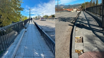 El Ayuntamiento realiza obras de mantenimiento en el puente de la estación para garantizar la seguridad de los peatones
