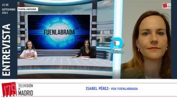 La portavoz del grupo municipal, Isabel Pérez, habla en Televisión de Madrid y señala al alcalde por "derrochar dinero"